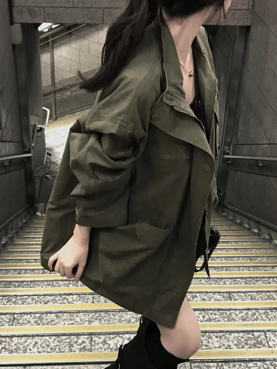 DAZY Women's Solid Color Casual Long Sleeve Spring/Autumn Denim Jacket And Outerwear - Grey - View 1