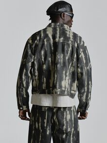 Musero Oversized Drop Shoulder Trucker Jacket In 2 Tone Denim Patch Chest Pockets Slight Cropped Length Co Ord Jacket Only Autum Winter Essentials - Multicolor - View 5