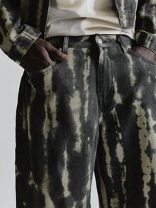 Musero Baggy Fit Denim Jean 2-Tone Denim Fly Front With Zipper Fastening Back Patch Pockets Co Ord Trousers Only Autum Winter Essentials - Multicolor - View 5
