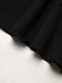 SHEIN Tween Girls Black Asymmetric Neck Elegant Dress - Black - View 6