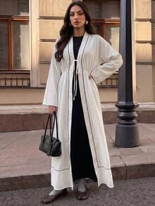 Breezaya Women's 2026 Spring/Autumn New Pure White Long Open Front Dress, Bathrobe Women's Bathrobe Towel Style High-End All Bathrobe Long Home Wear Suitable For All Seasons - White - View 6