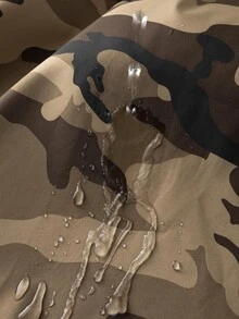 Manfinity CasualCool Men's Camouflage Print Fashion Aviator Jacket, Long Sleeve, Suitable For Outdoor Wear - Army Green - View 7