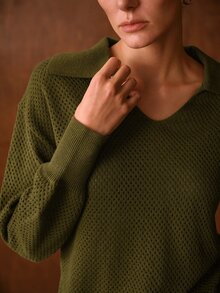 MOTF PREMIUM WOMEN'S AUTUMN/WINTER KNIT PULLOVER SWEATER - Olive Green - View 3