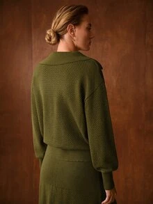 MOTF PREMIUM WOMEN'S AUTUMN/WINTER KNIT PULLOVER SWEATER - Olive Green - View 4