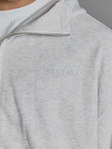Musero Funnel Neck Zip Up Hoodie Kangaroo Pocket Double Layerd Hood Co Ord Hoodie Only Autum Winter Essentials - Grey - View 6