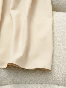 Franclia White,Summer,Elegant,Office Black A-Line Skirt With Gold Buttons,Vintage Flattering Drape Fabric For Commute,Casual Outing,Party Occasions - Camel - View 4