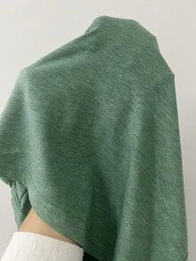 SHEIN LUNE Plus Fake Button Solid Color Tank Top - Green - View 6