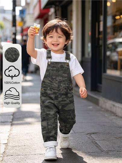 Young Boys' Y2k Distressed Kids Vintage Cotton Denim Loose Overalls,Fall/Winter,For Boys School Clothes,Streetwear Outfit,Halloween Outfit,Toddler Set