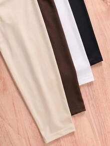SHEIN 4件組青少年男孩休閒極簡基本款多色條紋圓領長袖T恤，適合秋季單穿及冬季外套與背心內搭層次穿搭 - 彩色 - 查看 4