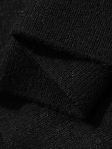 FRIFUL Cardigan Kancing Depan dengan Trim Kontras untuk Musim Gugur - Hitam - View 7