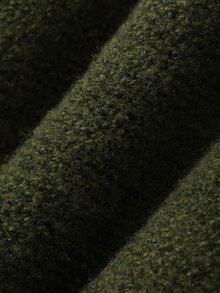 DAZY Baby Girl Casual Solid Color Single-Breasted Long Sleeve Sweater, Preppy Style Fall - Army Green - View 9