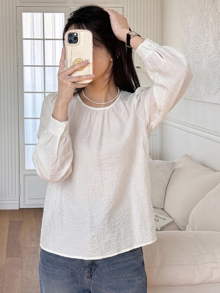 DAZY Solid Color Slim Fit Korean Style Sleeveless Blouse Fall - White - View 3