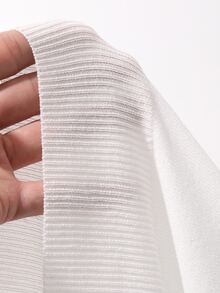 DAZY Spring/Autumn Long Sleeve Half-Button Solid White/Black Trim Men's Knit Top - White - View 3