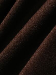 Dazy Plus Asymmetrical Shoulder Long Sleeve Beaded Decor Patchwork Fitted Sexy Brown Spring Autumn T-Shirt - Brown - View 3