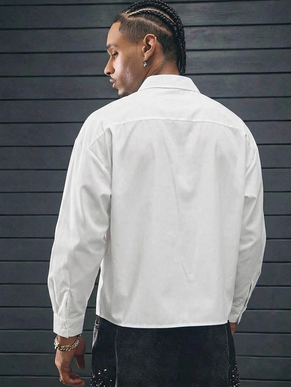 Men Solid Button Front Shirt Fall