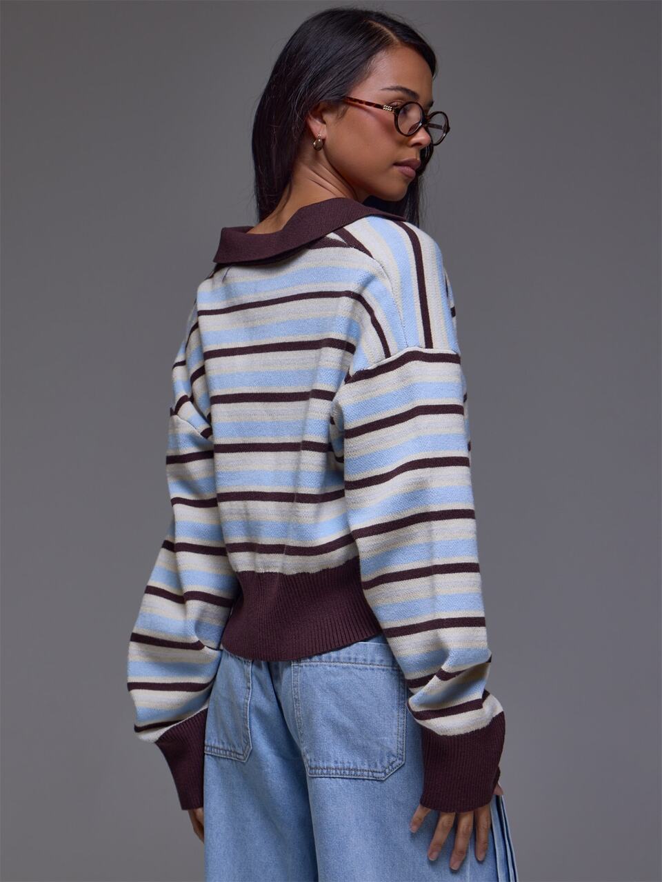 Suéter de Tricô Gráfico Multicolorido de Manga Longa Inverno Outono Casual Diário Sair Cool Weekdaze