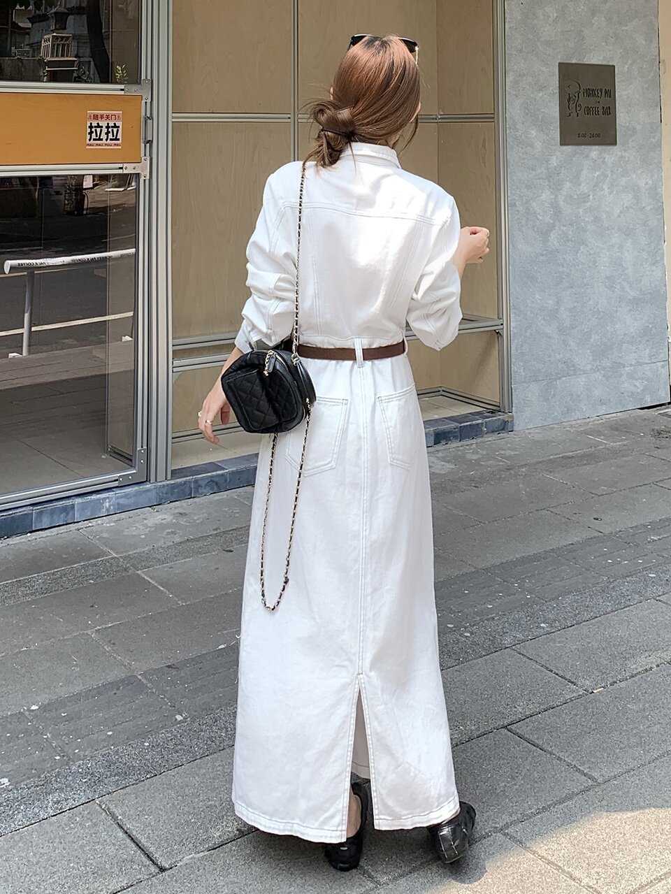 Women's Long Sleeve Button Half-Placket Casual Denim Dress Fall