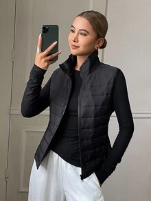 DAZY Women's Winter Casual Versatile Sleeveless Jacket Fall - Black - View 7