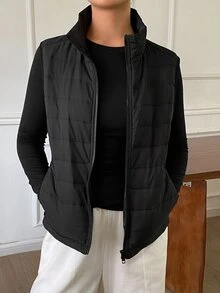 DAZY Women's Winter Casual Versatile Sleeveless Jacket Fall - Black - View 11