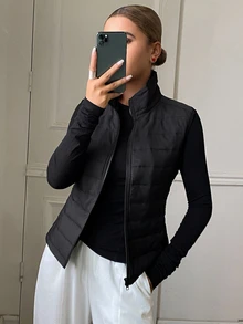 DAZY Women's Winter Casual Versatile Sleeveless Jacket Fall - Black - View 9
