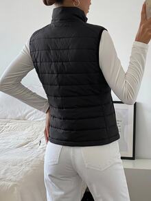 DAZY Women's Winter Casual Versatile Sleeveless Jacket Fall - Black - View 4