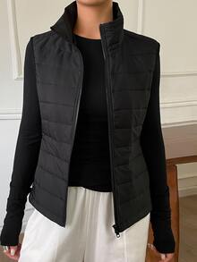 DAZY Women's Winter Casual Versatile Sleeveless Jacket Fall - Black - View 6