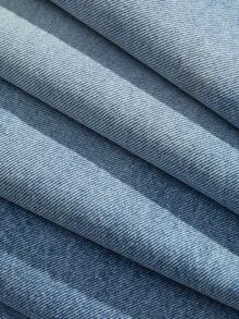 Anewsta Jeans Kaki Lurus Ukuran Besar Warna Biru Navy Wash Gaya Kasual Tradisional untuk Pantai dan Acara Formal Musim Gugur/Panas - Biru - View 7