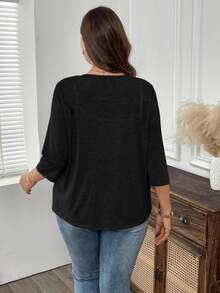 Rosumi Plus Size Vacation Outfits Woman Women Cardigans Solid Color Asymmetric Hem Casual Resort CostumeJacket Winter Fall Autumn - Black - View 2