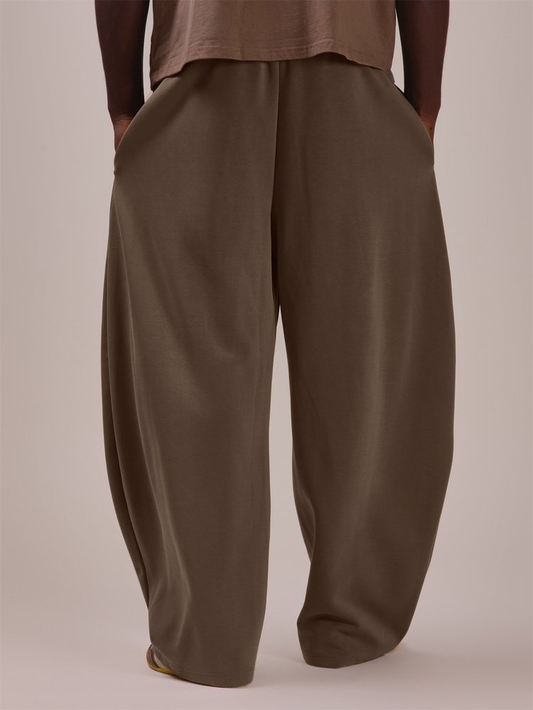 Musero Double Stripe Down Front Joggers Elasticated Wasit Extrernal Drawstrings Co Ord Trousers Only - Brown - View 4