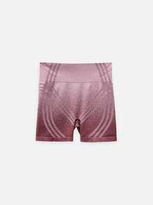 Nöista Part Of A Set, Activewear Seamless Shorts In Pink And Dark Pink Color Shapes.  Designed For Fall Autumn Winter, Pilates, Barre, Yoga  - Pink - View 9