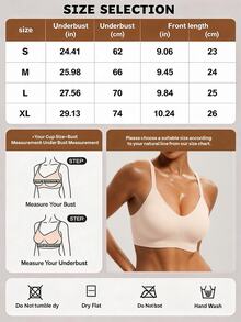 Barelissa Women Mesh Panel Jelly Glue Support Bra Wireless Deep V-Neck Non-Removable Cups Back Smoothing Bralette For Daily Wear - Apricot - View 8