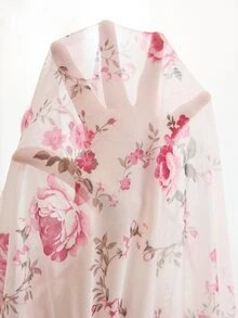 Moireta Women's Sexy Floral Print Bell Sleeve V-Neck Split Hem Nightgown - Multicolor - View 7