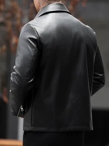 Manfinity CasualCool 男士秋季時尚百搭夾克 - 黑色 - 查看 2