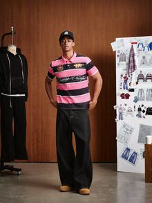 TOKVUE Polo à manches courtes style collégial américain pour hommes avec badge, t-shirt à col montant et demi-manches, style collégial vintage américain, style de rue Top de gamme, style sportif de luxe léger, trajets quotidiens, activités sur le campus, rassemblements, sorties sociales légères, golf et autres sports de plein air, cadeau de vacances - Multicolore - Voir 2