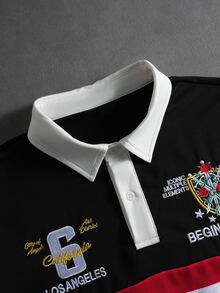 Manfinity Roghcode Men Plus Size Polo Shirts - Black - View 6