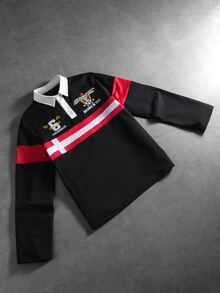 Manfinity Roghcode Men Plus Size Polo Shirts - Black - View 1