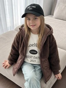 DAZY Young Girls Winter Casual Versatile Hooded Jacket Fall - Brown - View 7