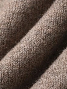Dazy Plus Solid Color Casual High Neck Versatile Spring/Autumn Sleeveless Pullover Vest Sweater - Khaki - View 8