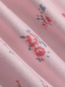 DAZY Ditsy Floral Round Neck Loose T-Shirt Long Sleeve Top + Straight Leg Pants 2pcs Set Girls (Large) Loungewear Fall - Baby Pink - View 8