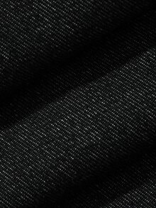 DAZY Spring/Autumn Regular Waist Black Original Color Straight Fit Long Cuffable Commuter Men's Jeans - Black - View 8