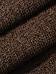 DAZY Solid Color Loose Sleeveless Tank Dress Corduroy Tie Back Open Back Casual Vacation Layerable Spring Autumn Women Long Dress - Brown - View 7