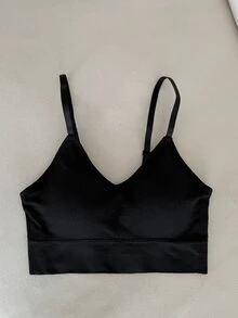 DAZY Solid Color Seamless Women's Bra, No Wire, Comfortable Back, Slight Push-Up, Women's Lingerie Fall - Black - View 9