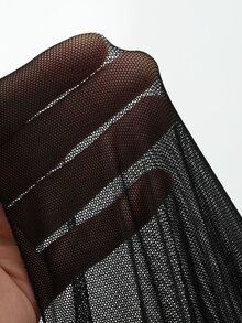 DAZY Sexy Sheer Mesh Lace Patchwork Cami Nightgown For Women Fall - Black - View 8