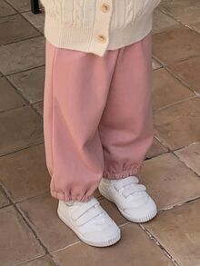 DAZY Baby Girl Loose Thermal Lined Casual Bottoms Fall - Pink - View 4