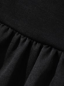 FRIFUL Women's Early Autumn New Korean Style Beaded Decor Layered Hem Pleated Ruffle Tank Top - Black - View 8