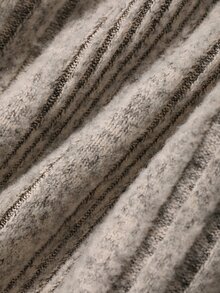 FRIFUL Women's Solid Color Long Sleeve Single-Breasted Ribbed Patchwork Fur Trim Slim Fit T-Shirt Brunch Office Date Light Wash Autumn Elegant - Apricot - View 3