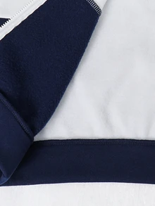 SHEIN 青少年男孩休閒拼色連帽開襟衫，手寫字母印花，適合返校或外出穿著 - 彩色 - 查看 8