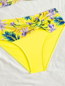 Swim Lushoire 女款泳衣套裝，隨機印花 - 黃色 - 查看 8