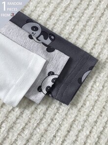 SHEIN Playful Pals 【1件隨機發送】春夏針織圓領長袖連身褲，附腳套，可愛熊卡通圖案數位印花設計，獨特花紋，休閒百搭時尚居家服，最佳選擇 - 彩色 - 查看 5