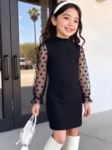 SHEIN Young Girls Dresses - Black - View 7